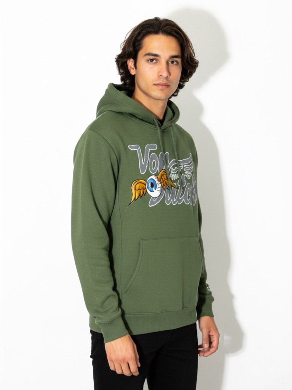 Von Dutch Rod & Custom Olive Patch Hoodie